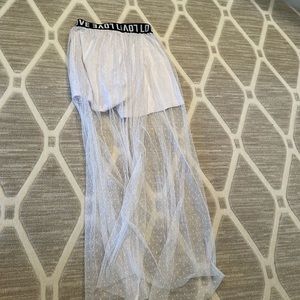 This is a pair of shorts with a lace covering over top. It is great for summer